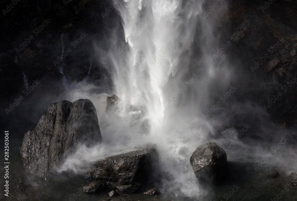 Haifoss waterfall, detailed view, Hekla, South Iceland, Iceland, Europe Haifoss waterfall, detailed view, Hekla, South Iceland, Iceland, Europe