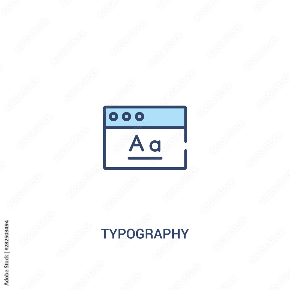 Fototapeta premium typography concept 2 colored icon. simple line element illustration. outline blue typography symbol. can be used for web and mobile ui/ux.