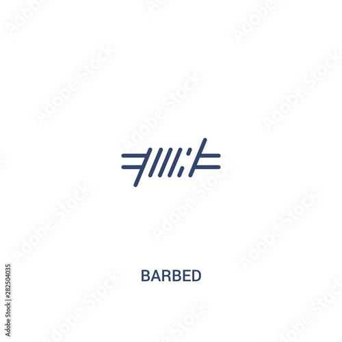 barbed concept 2 colored icon. simple line element illustration. outline blue barbed symbol. can be used for web and mobile ui/ux.