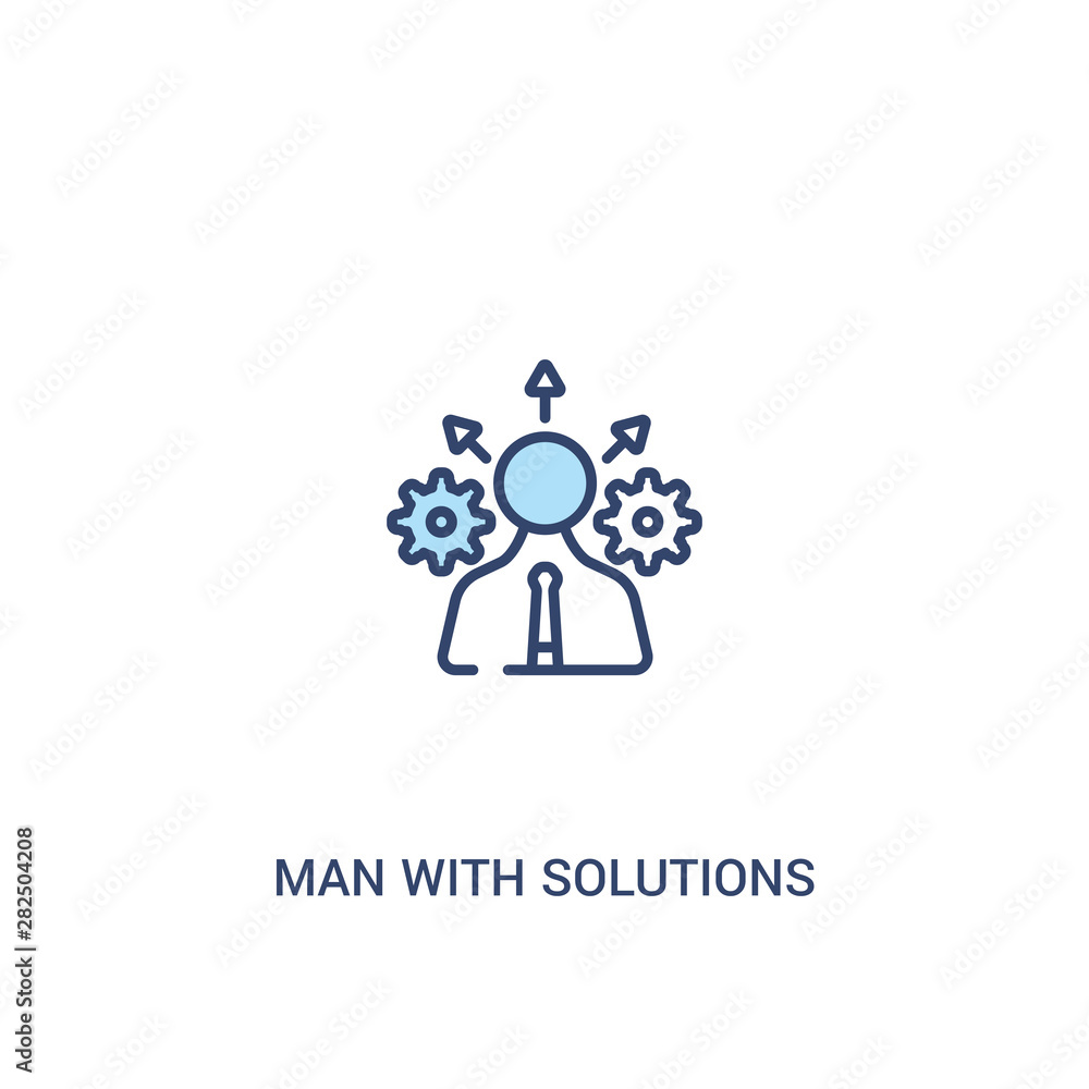man with solutions concept 2 colored icon. simple line element illustration. outline blue man with solutions symbol. can be used for web and mobile ui/ux. man with solutions concept 2 colored icon. simple line element illustration. outline blue man with solutions symbol. can be used for web and mobile ui/ux.