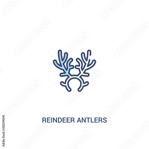 reindeer antlers concept 2 colored icon. simple line element illustration. outline blue reindeer antlers symbol. can be used for web and mobile ui/ux.