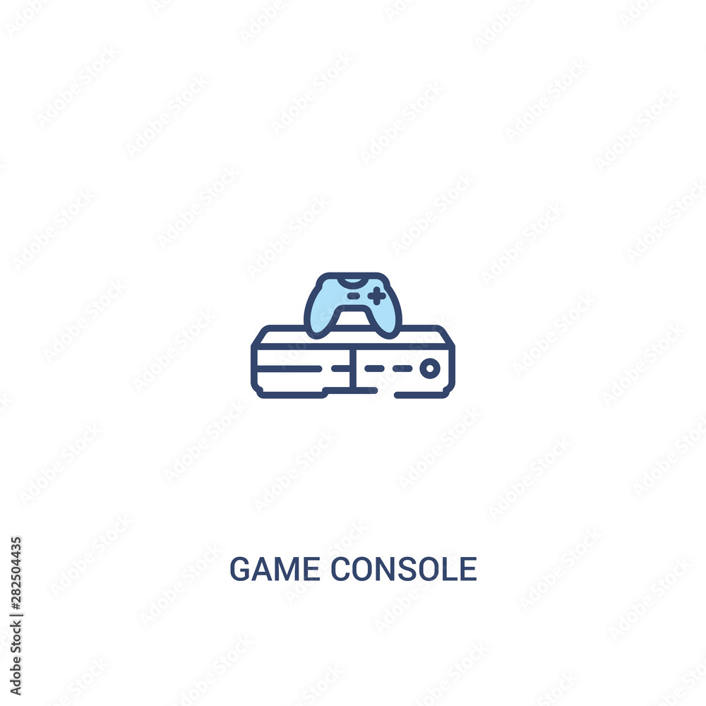 game console concept 2 colored icon. simple line element illustration. outline blue game console symbol. can be used for web and mobile ui/ux. game console concept 2 colored icon. simple line element illustration. outline blue game console symbol. can be used for web and mobile ui/ux.