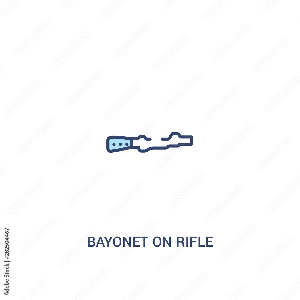 bayonet on rifle concept 2 colored icon. simple line element illustration. outline blue bayonet on rifle symbol. can be used for web and mobile ui/ux. bayonet on rifle concept 2 colored icon. simple line element illustration. outline blue bayonet on rifle symbol. can be used for web and mobile ui/ux.