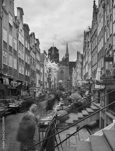 Stone streets and tourists Gdansk