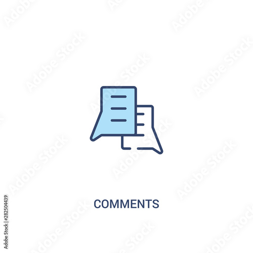 comments concept 2 colored icon. simple line element illustration. outline blue comments symbol. can be used for web and mobile ui/ux. © zaurrahimov