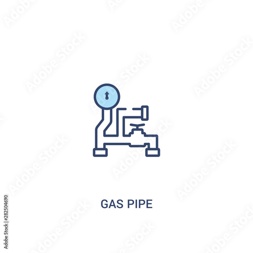 gas pipe concept 2 colored icon. simple line element illustration. outline blue gas pipe symbol. can be used for web and mobile ui/ux.