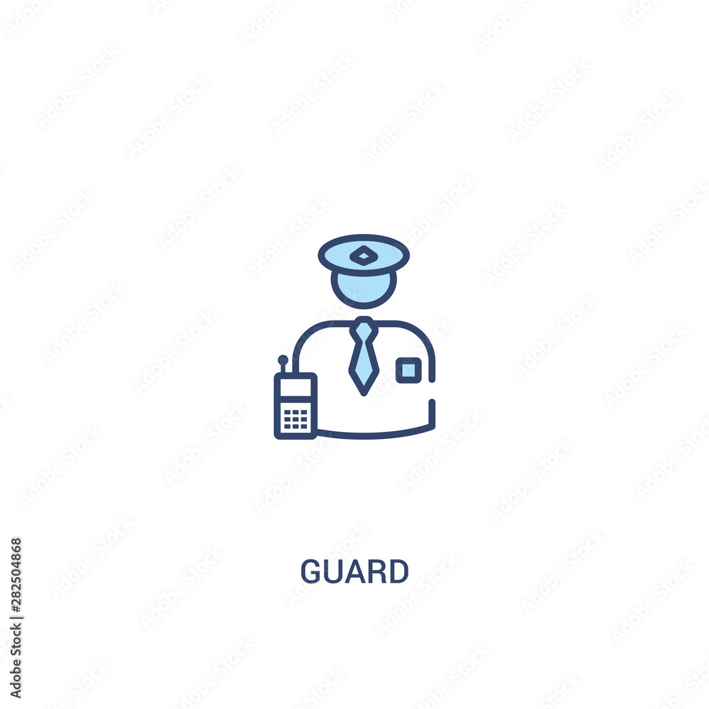 guard concept 2 colored icon. simple line element illustration. outline blue guard symbol. can be used for web and mobile ui/ux. guard concept 2 colored icon. simple line element illustration. outline blue guard symbol. can be used for web and mobile ui/ux.