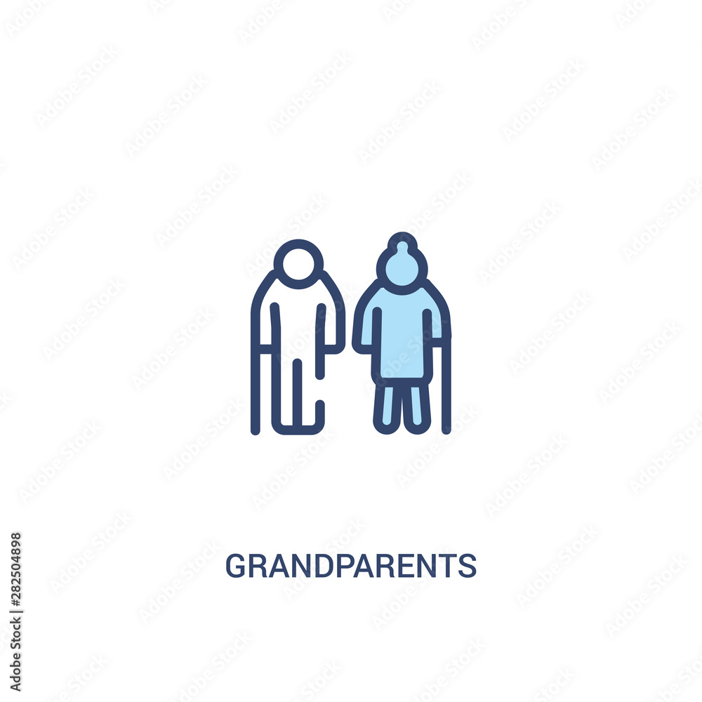 grandparents concept 2 colored icon. simple line element illustration. outline blue grandparents symbol. can be used for web and mobile ui/ux. grandparents concept 2 colored icon. simple line element illustration. outline blue grandparents symbol. can be used for web and mobile ui/ux.