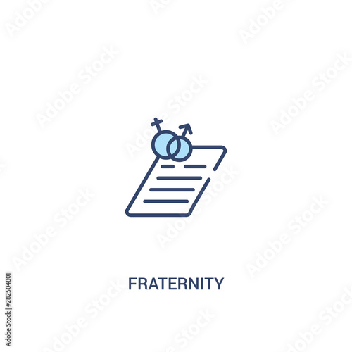 fraternity concept 2 colored icon. simple line element illustration. outline blue fraternity symbol. can be used for web and mobile ui/ux.
