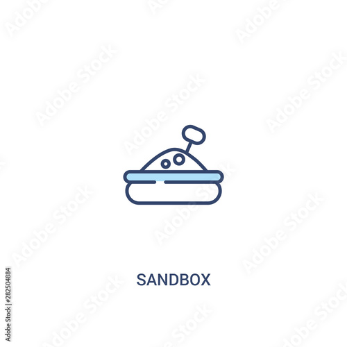 sandbox concept 2 colored icon. simple line element illustration. outline blue sandbox symbol. can be used for web and mobile ui/ux.