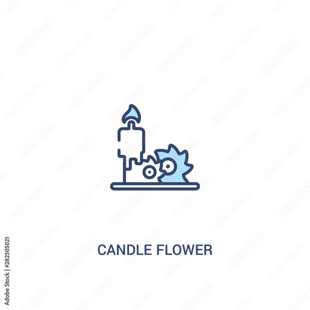 candle flower concept 2 colored icon. simple line element illustration. outline blue candle flower symbol. can be used for web and mobile ui/ux.
