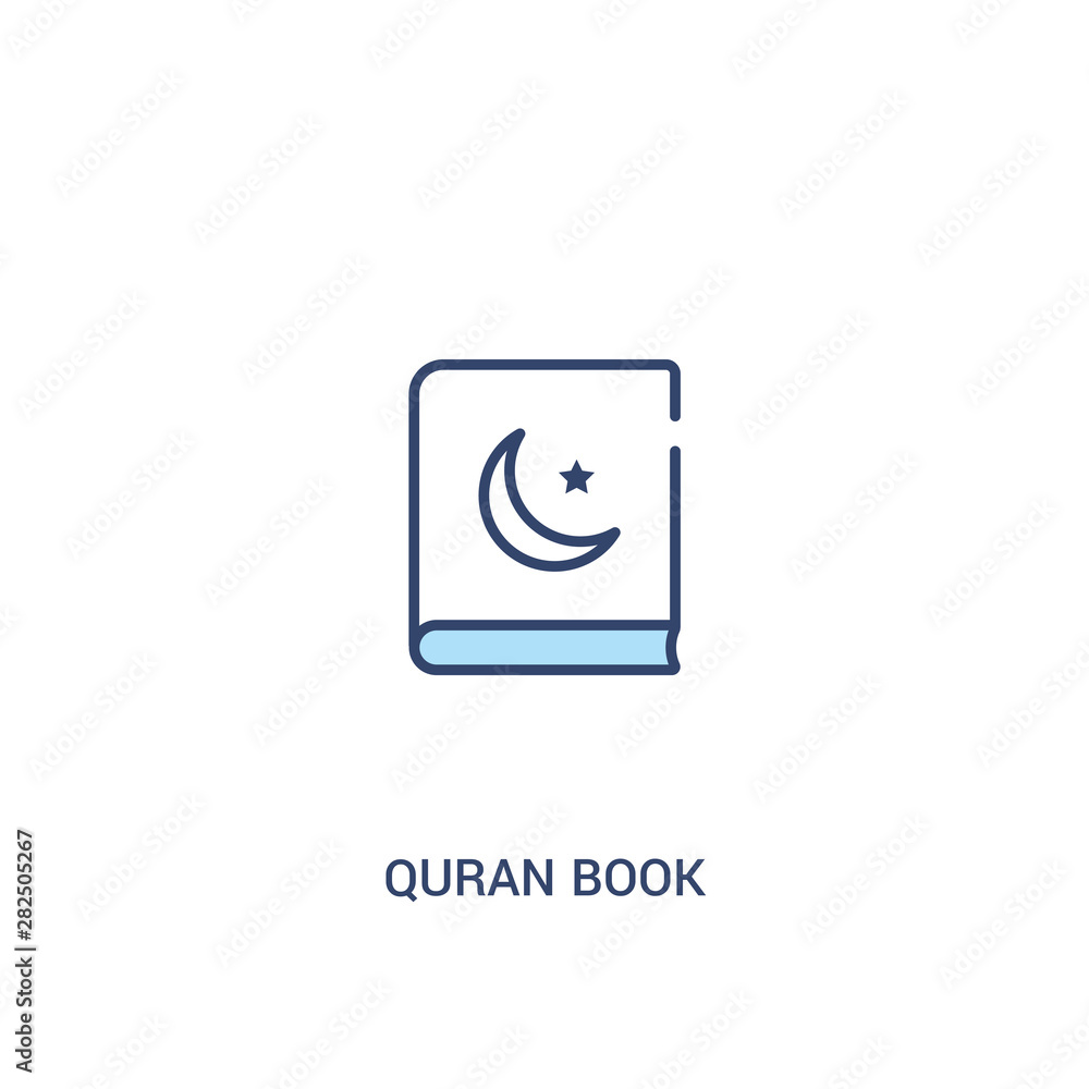 quran book concept 2 colored icon. simple line element illustration. outline blue quran book symbol. can be used for web and mobile ui/ux.