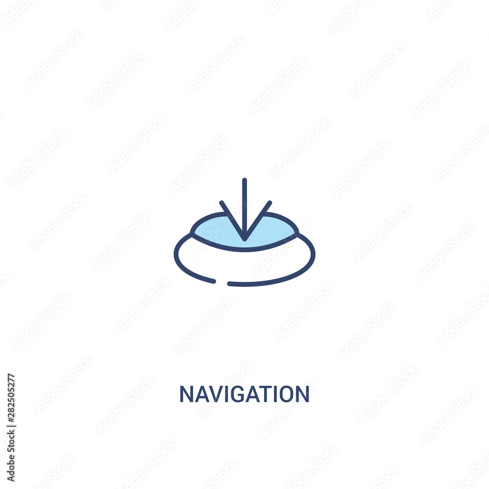 navigation concept 2 colored icon. simple line element illustration. outline blue navigation symbol. can be used for web and mobile ui/ux.