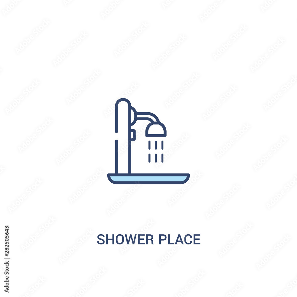 shower place concept 2 colored icon. simple line element illustration. outline blue shower place symbol. can be used for web and mobile ui/ux. shower place concept 2 colored icon. simple line element illustration. outline blue shower place symbol. can be used for web and mobile ui/ux.