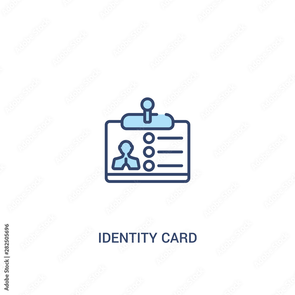 identity card concept 2 colored icon. simple line element illustration. outline blue identity card symbol. can be used for web and mobile ui/ux.