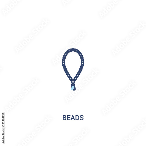 beads concept 2 colored icon. simple line element illustration. outline blue beads symbol. can be used for web and mobile ui/ux.
