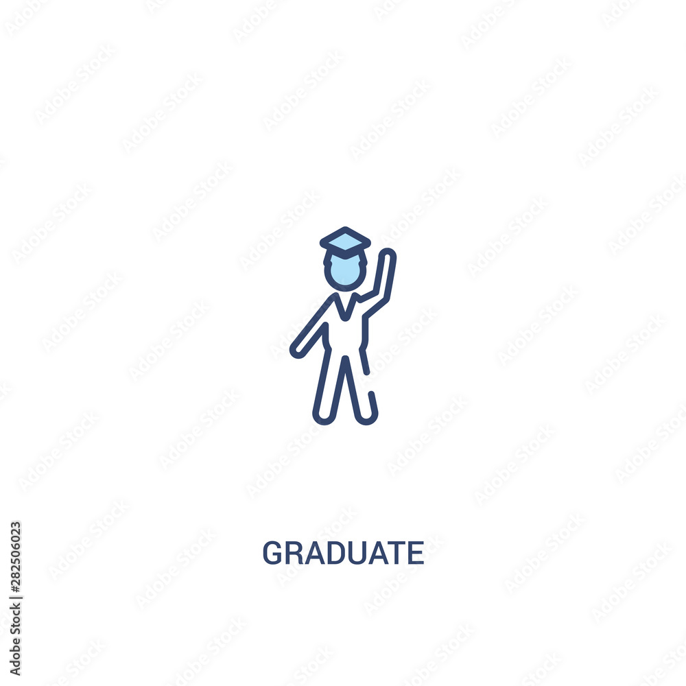 graduate concept 2 colored icon. simple line element illustration. outline blue graduate symbol. can be used for web and mobile ui/ux. graduate concept 2 colored icon. simple line element illustration. outline blue graduate symbol. can be used for web and mobile ui/ux.