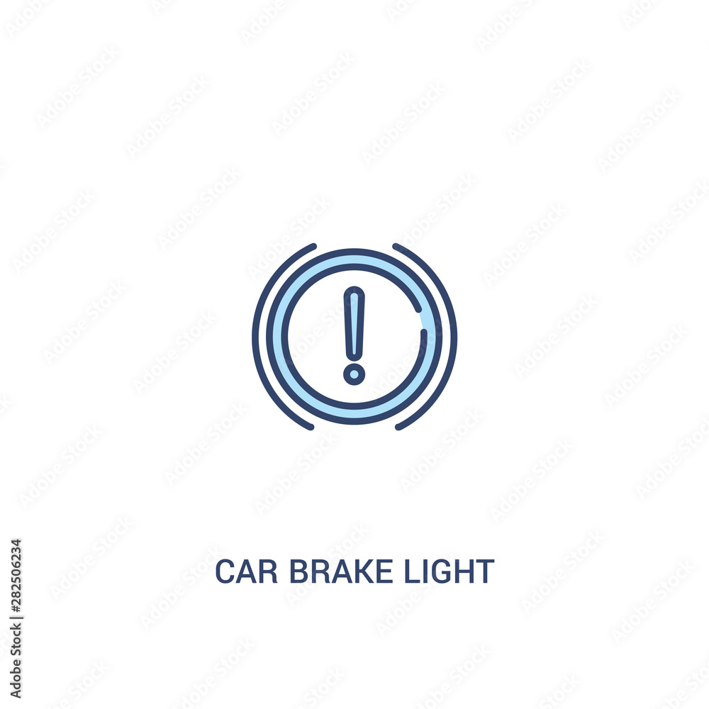 car brake light concept 2 colored icon. simple line element
