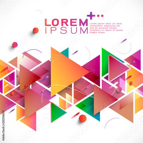 Abstract colorful gradient mixed geometric stripes template and modern overlapping on middle position with space for text. Vector illustration