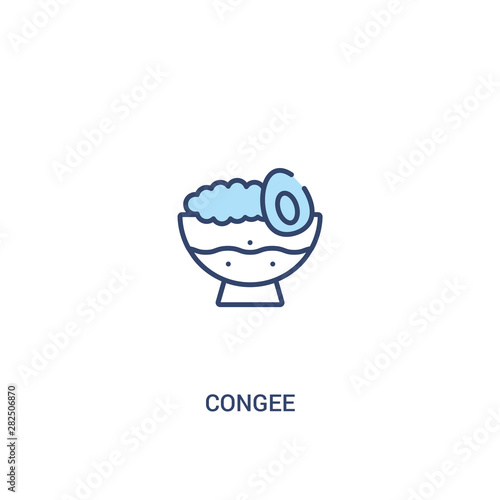 congee concept 2 colored icon. simple line element illustration. outline blue congee symbol. can be used for web and mobile ui/ux.