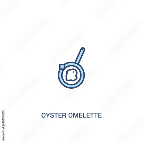 oyster omelette concept 2 colored icon. simple line element illustration. outline blue oyster omelette symbol. can be used for web and mobile ui/ux.