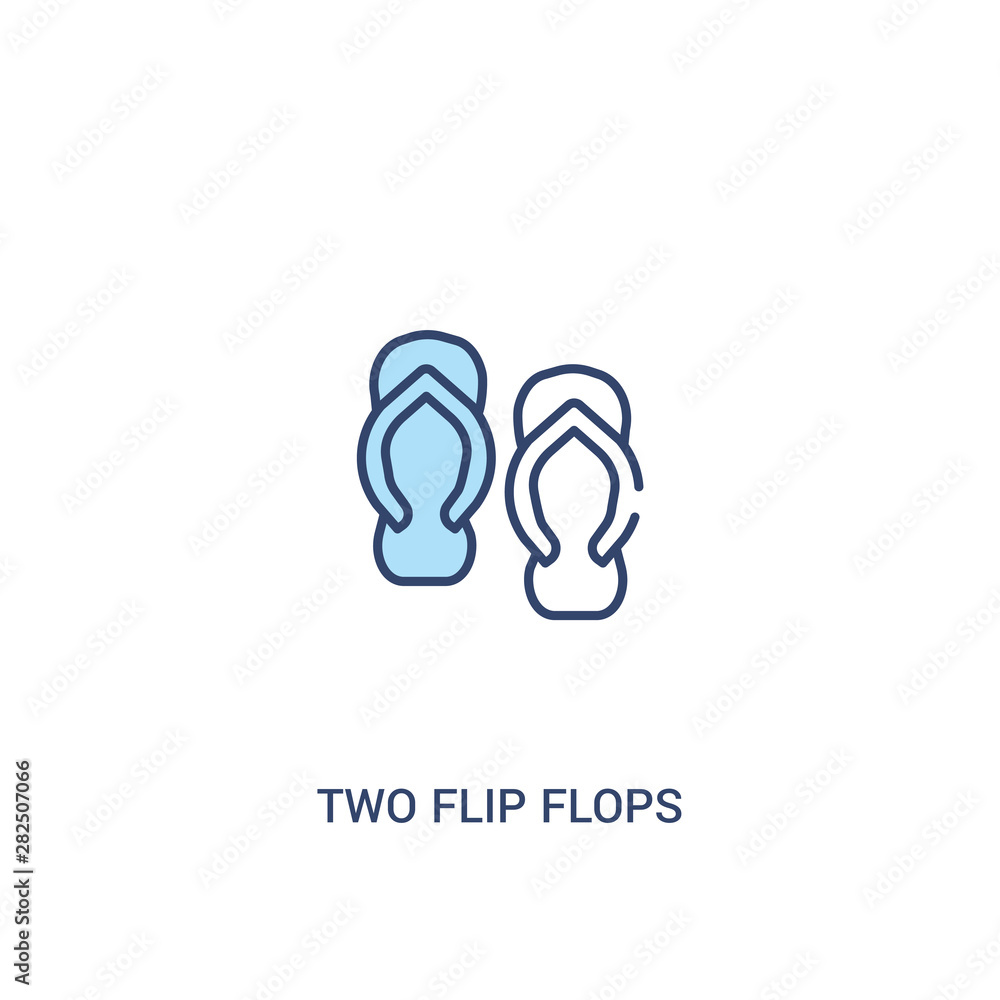 two flip flops concept 2 colored icon. simple line element illustration. outline blue two flip flops symbol. can be used for web and mobile ui/ux. two flip flops concept 2 colored icon. simple line element illustration. outline blue two flip flops symbol. can be used for web and mobile ui/ux.