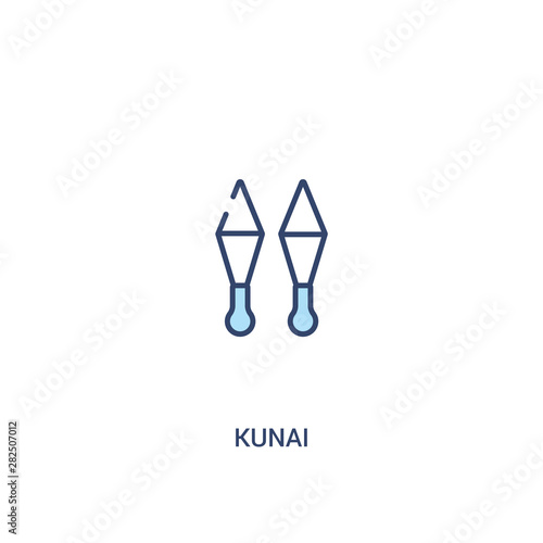 kunai concept 2 colored icon. simple line element illustration. outline blue kunai symbol. can be used for web and mobile ui/ux. © zaurrahimov