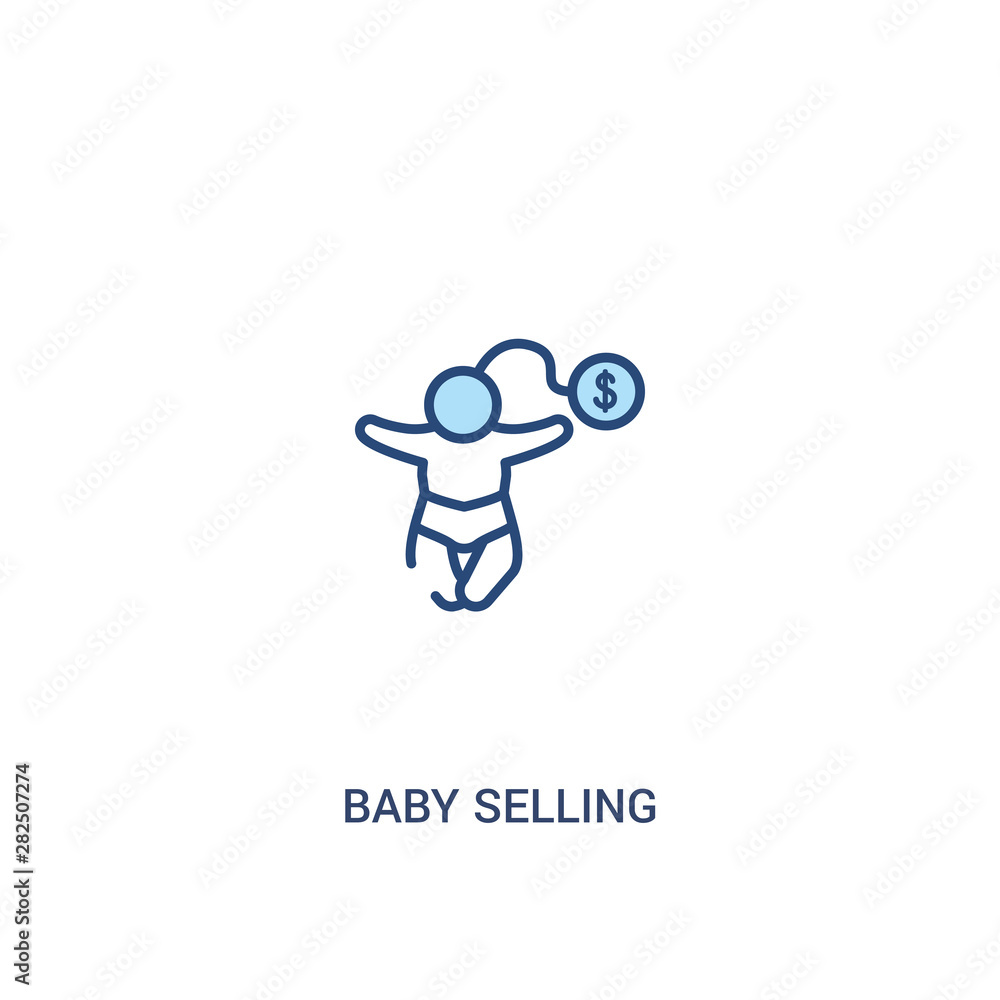 baby selling concept 2 colored icon. simple line element illustration. outline blue baby selling symbol. can be used for web and mobile ui/ux. baby selling concept 2 colored icon. simple line element illustration. outline blue baby selling symbol. can be used for web and mobile ui/ux.