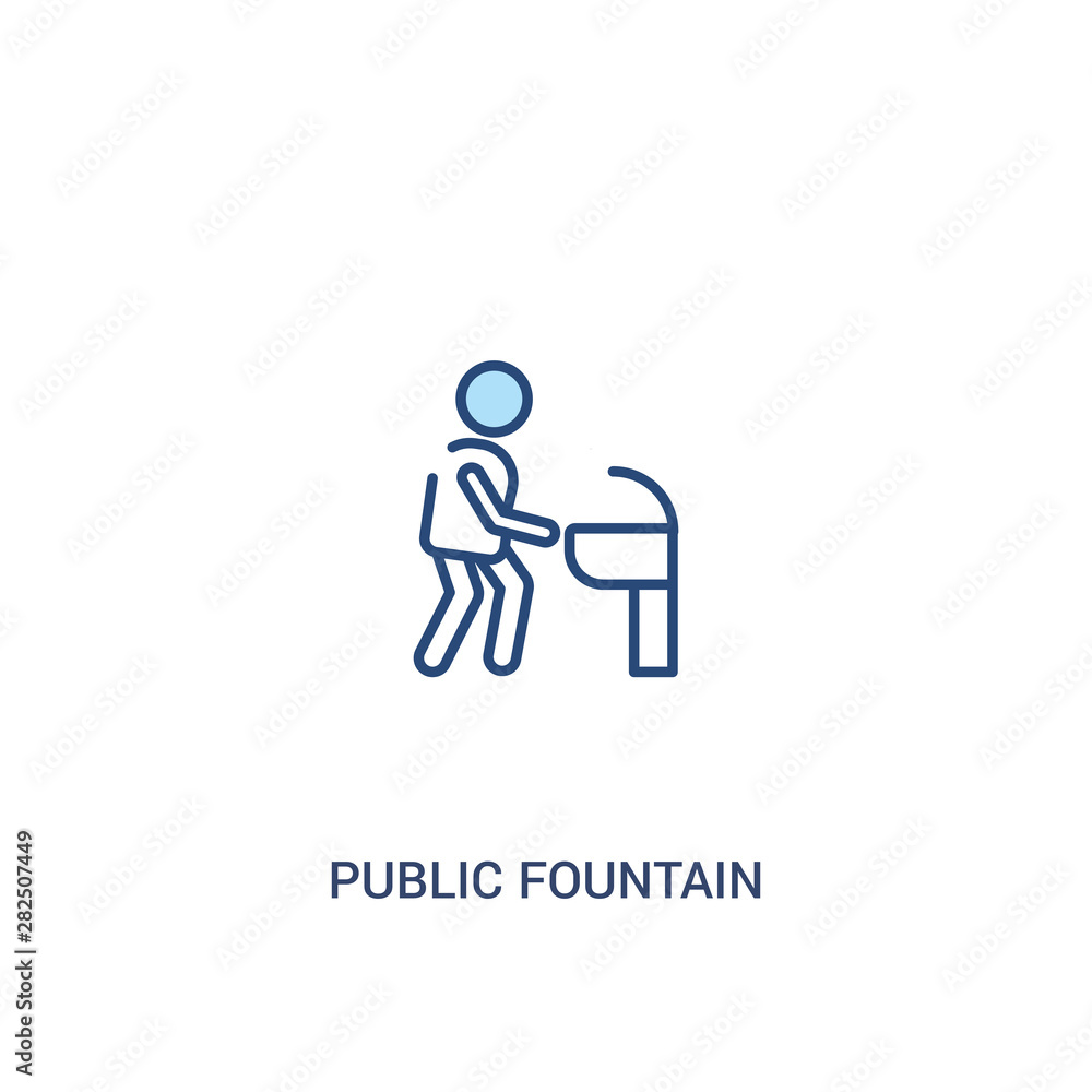 public fountain concept 2 colored icon. simple line element illustration. outline blue public fountain symbol. can be used for web and mobile ui/ux. public fountain concept 2 colored icon. simple line element illustration. outline blue public fountain symbol. can be used for web and mobile ui/ux.