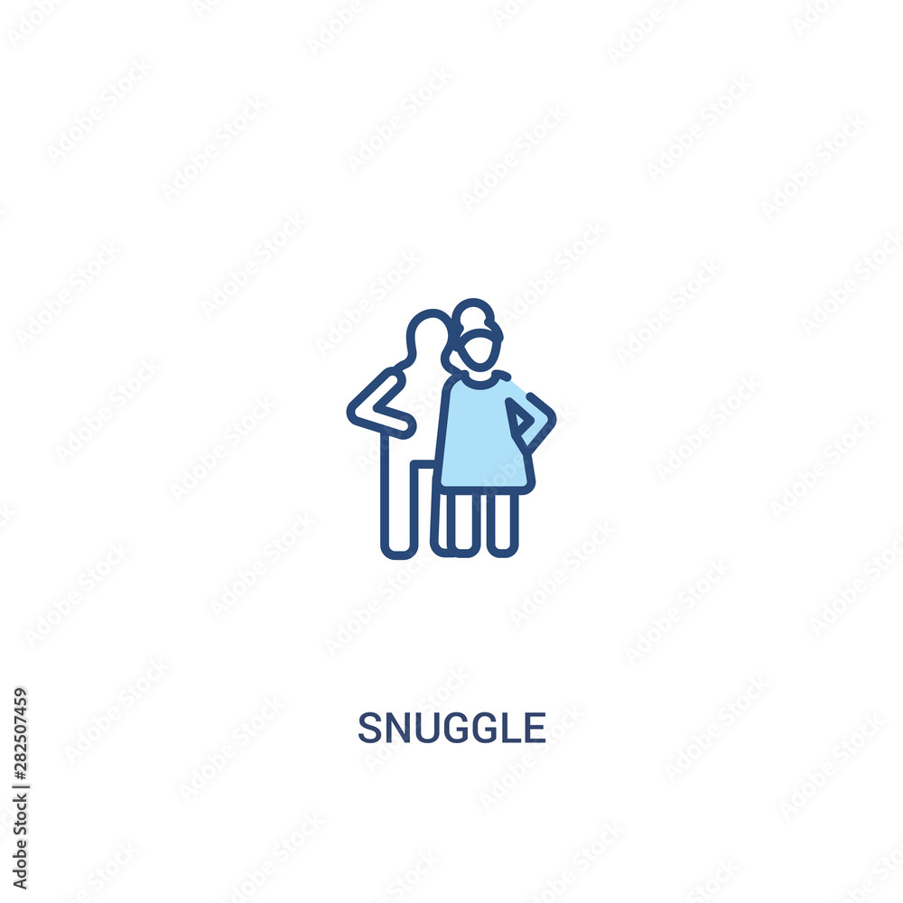 snuggle concept 2 colored icon. simple line element illustration. outline blue snuggle symbol. can be used for web and mobile ui/ux. snuggle concept 2 colored icon. simple line element illustration. outline blue snuggle symbol. can be used for web and mobile ui/ux.