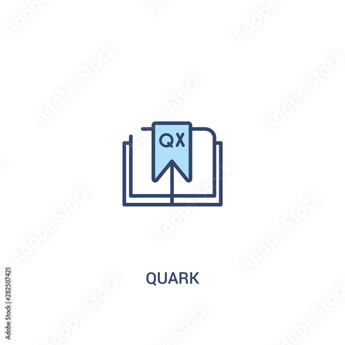 quark concept 2 colored icon. simple line element illustration. outline blue quark symbol. can be used for web and mobile ui/ux.