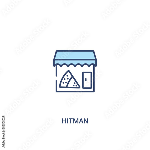 hitman concept 2 colored icon. simple line element illustration. outline blue hitman symbol. can be used for web and mobile ui/ux.