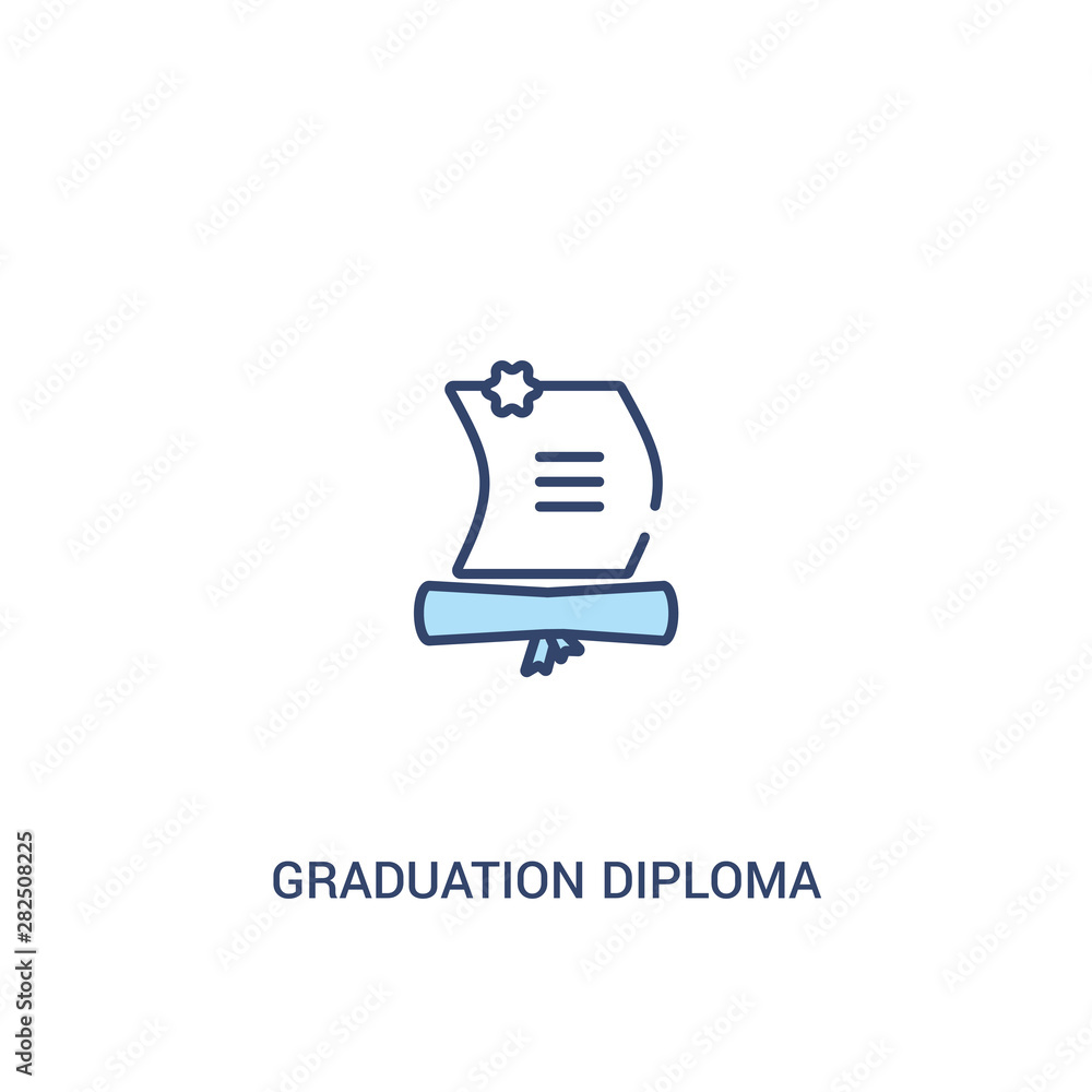 Fotografie graduation diploma concept 2 colored icon