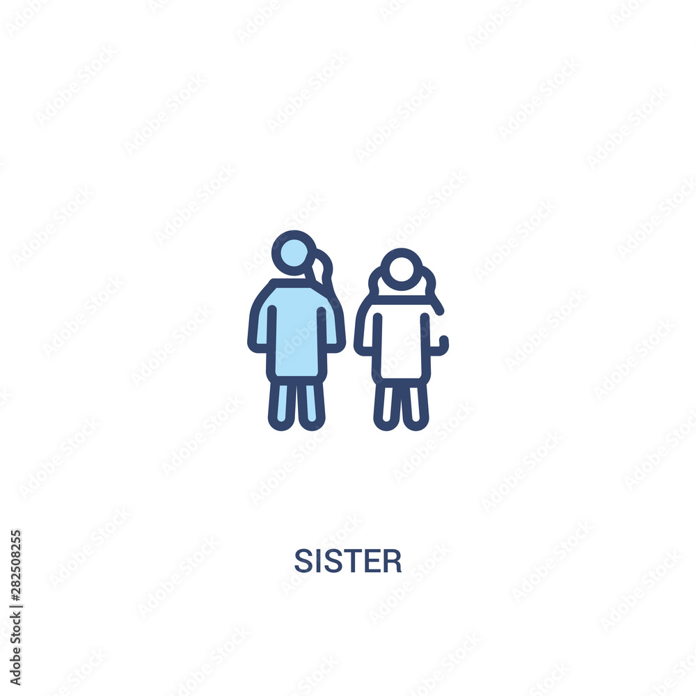 sister concept 2 colored icon. simple line element illustration. outline blue sister symbol. can be used for web and mobile ui/ux. sister concept 2 colored icon. simple line element illustration. outline blue sister symbol. can be used for web and mobile ui/ux.