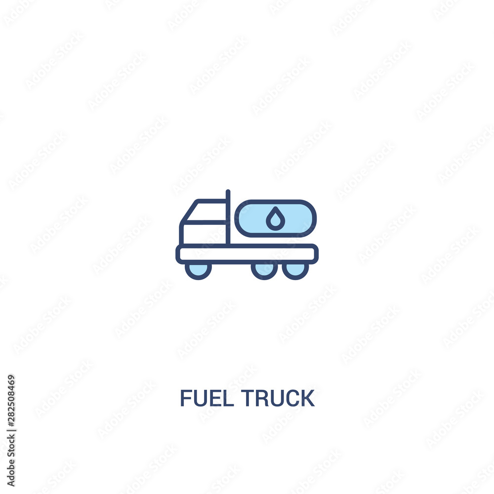 fuel truck concept 2 colored icon. simple line element illustration. outline blue fuel truck symbol. can be used for web and mobile ui/ux.