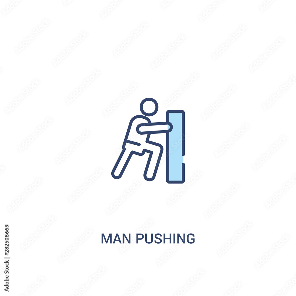 man pushing concept 2 colored icon. simple line element illustration. outline blue man pushing symbol. can be used for web and mobile ui/ux. man pushing concept 2 colored icon. simple line element illustration. outline blue man pushing symbol. can be used for web and mobile ui/ux.