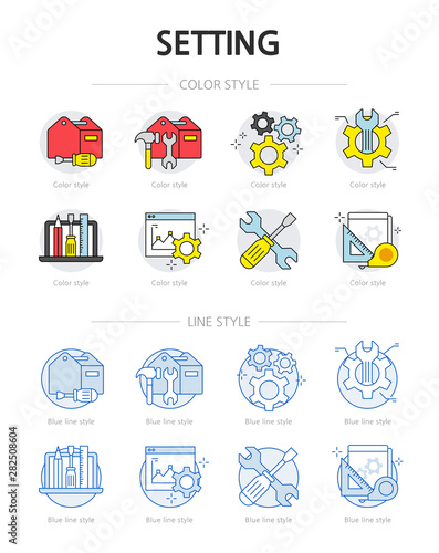 color icon set - setting