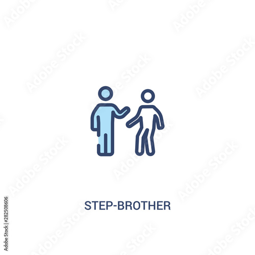 step-brother concept 2 colored icon. simple line element illustration. outline blue step-brother symbol. can be used for web and mobile ui ux.