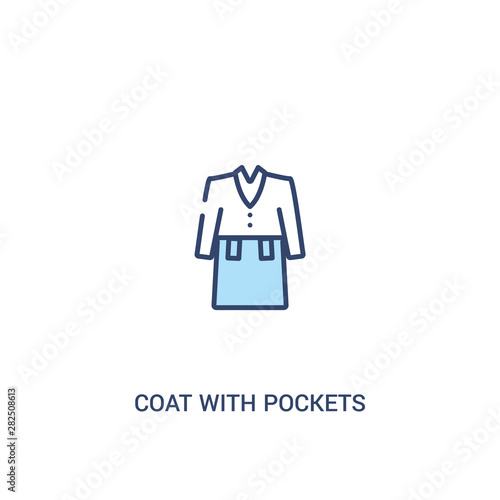 coat with pockets concept 2 colored icon. simple line element illustration. outline blue coat with pockets symbol. can be used for web and mobile ui/ux.