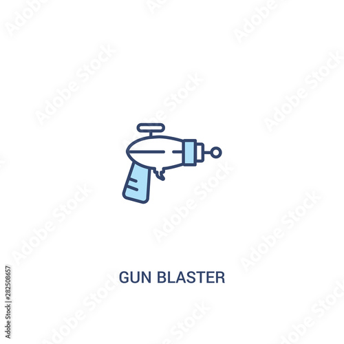 gun blaster concept 2 colored icon. simple line element illustration. outline blue gun blaster symbol. can be used for web and mobile ui/ux.