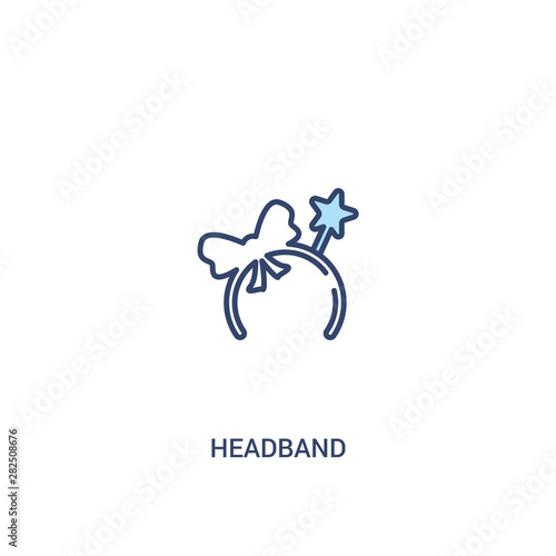 headband concept 2 colored icon. simple line element illustration. outline blue headband symbol. can be used for web and mobile ui/ux.