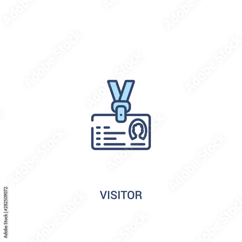 visitor concept 2 colored icon. simple line element illustration. outline blue visitor symbol. can be used for web and mobile ui/ux.