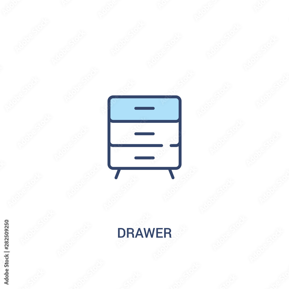 drawer concept 2 colored icon. simple line element illustration. outline blue drawer symbol. can be used for web and mobile ui/ux. drawer concept 2 colored icon. simple line element illustration. outline blue drawer symbol. can be used for web and mobile ui/ux.