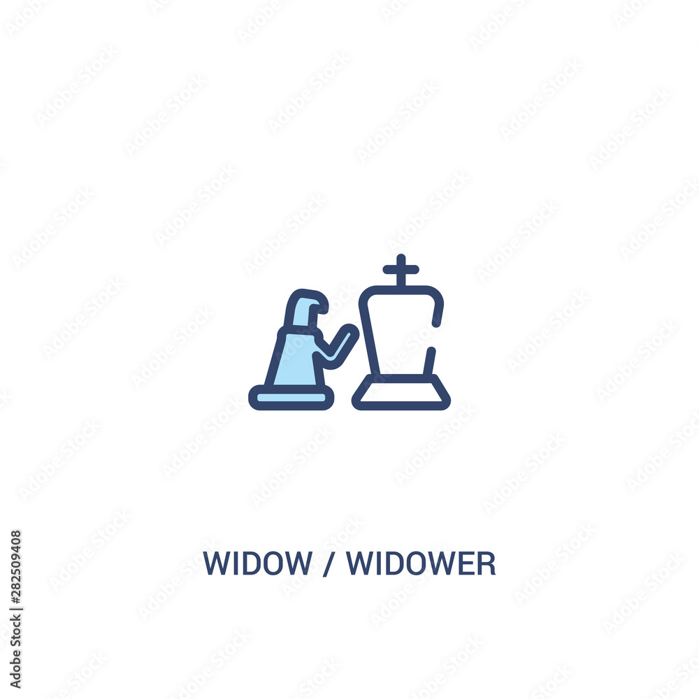 widow / widower concept 2 colored icon. simple line element illustration. outline blue widow / widower symbol. can be used for web and mobile ui/ux. widow / widower concept 2 colored icon. simple line element illustration. outline blue widow / widower symbol. can be used for web and mobile ui/ux.