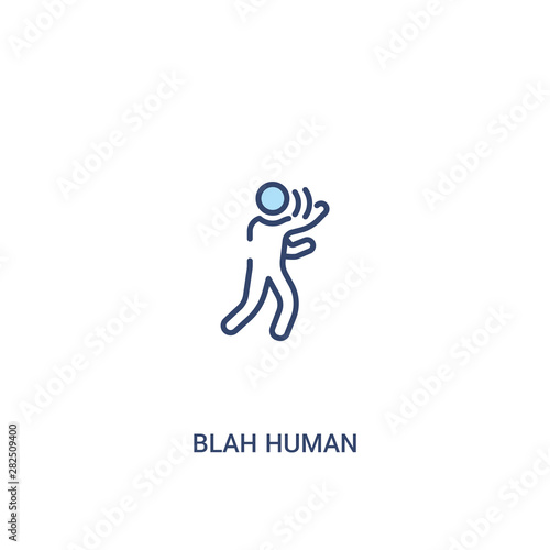 blah human concept 2 colored icon. simple line element illustration. outline blue blah human symbol. can be used for web and mobile ui/ux.