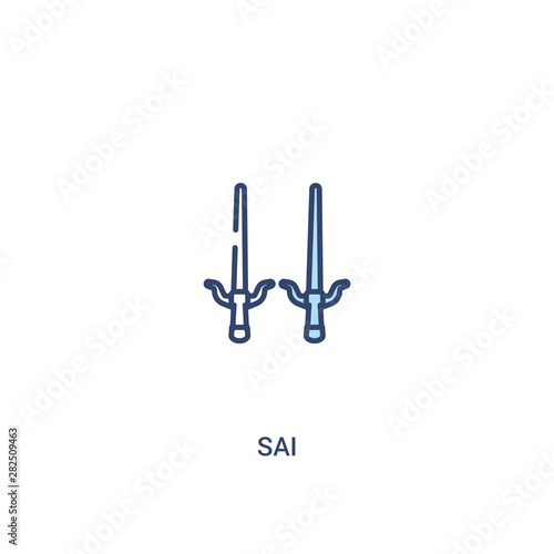 sai concept 2 colored icon. simple line element illustration. outline blue sai symbol. can be used for web and mobile ui/ux.