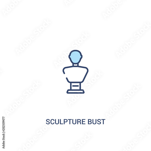 sculpture bust concept 2 colored icon. simple line element illustration. outline blue sculpture bust symbol. can be used for web and mobile ui/ux.