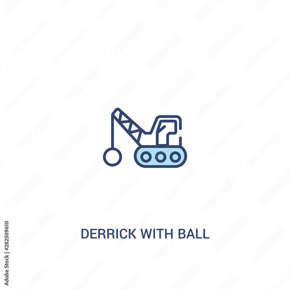 derrick with ball concept 2 colored icon. simple line element illustration. outline blue derrick with ball symbol. can be used for web and mobile ui/ux.