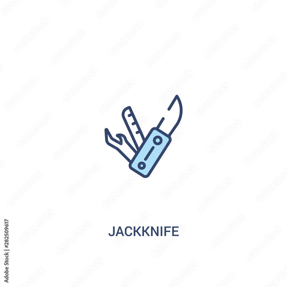jackknife concept 2 colored icon. simple line element illustration. outline blue jackknife symbol. can be used for web and mobile ui/ux. jackknife concept 2 colored icon. simple line element illustration. outline blue jackknife symbol. can be used for web and mobile ui/ux.