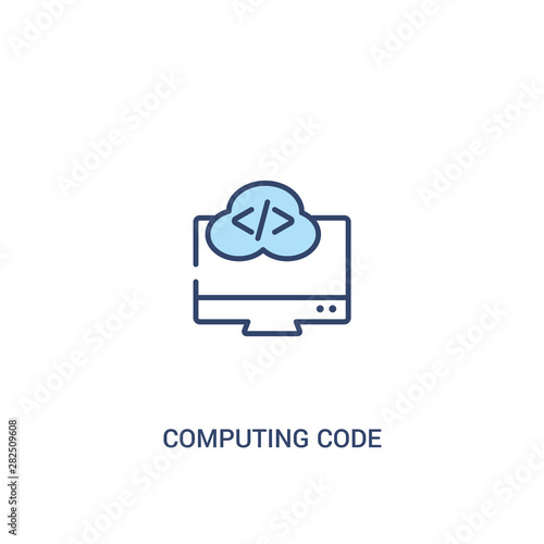 Wallpaper Mural computing code concept 2 colored icon. simple line element illustration. outline blue computing code symbol. can be used for web and mobile ui/ux. Torontodigital.ca